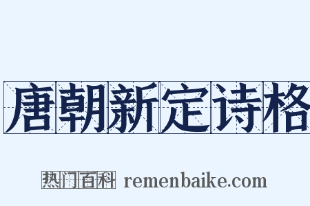 唐朝新定诗格是什么意思的图片